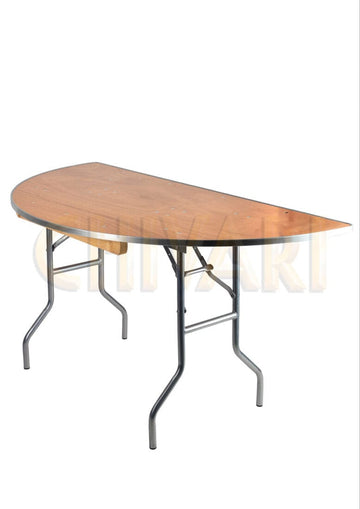 Scratch and Dent 60" (5 Foot) Half Round Heavy Duty Plywood Folding Banquet Table