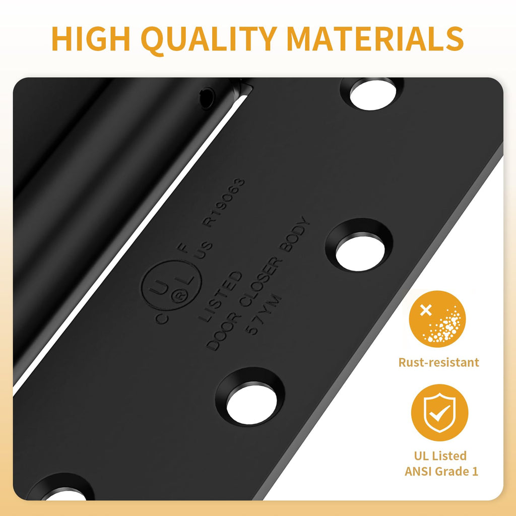 3 Pack Self Closing Door Hinges, 4.5 Inch Spring Loaded Hinges