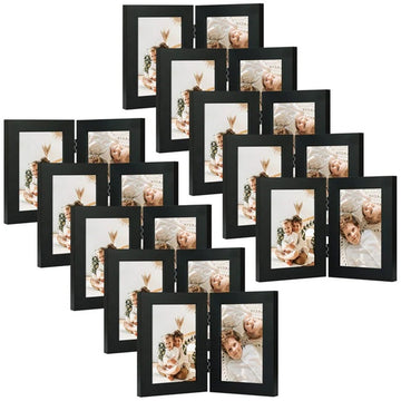 4x6 Double Picture Frame Black, 10 Pack