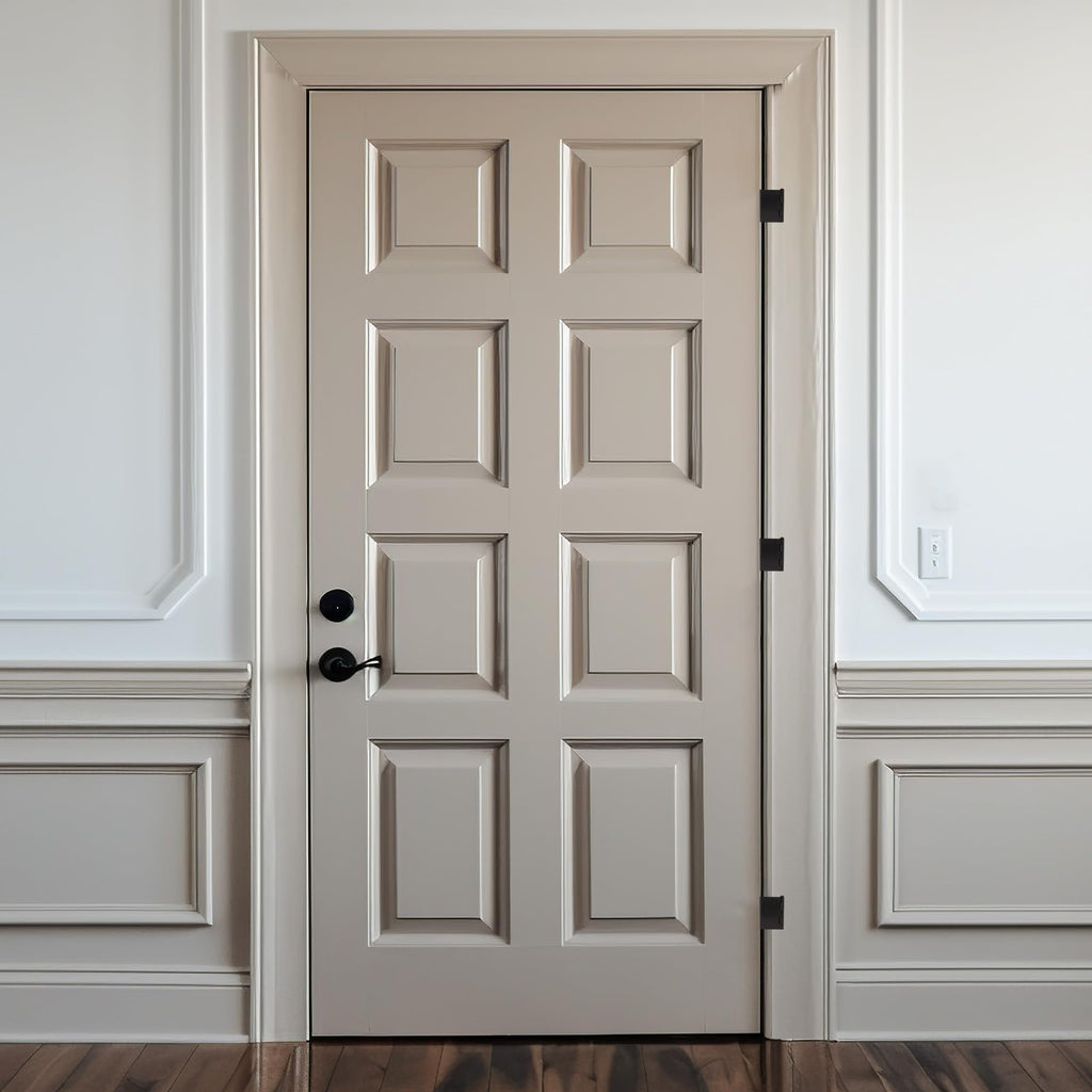 6 Pack Matte Black Offset Door Hinges 3.5" with 5/8" Inch Radius