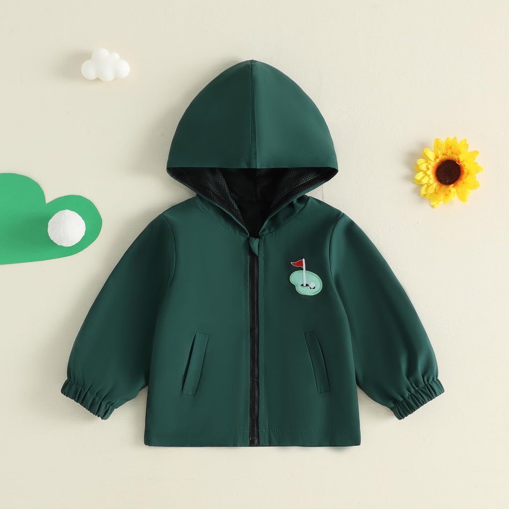 Toddler Baby Boy Hoodie Lightweight Jacket Long Sleeve Golf Outfit