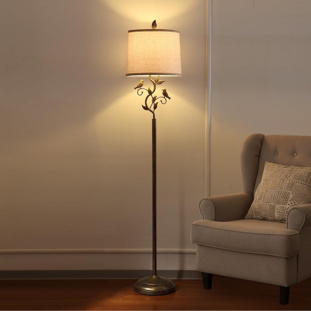63" Farmhouse Iron Leaf Floor Lamp