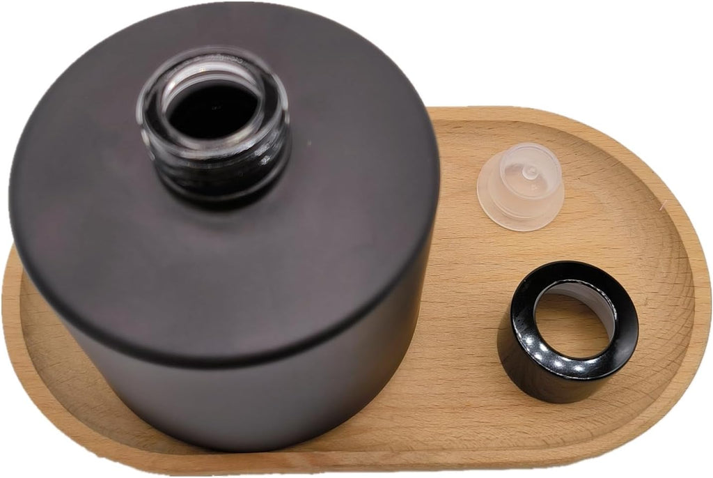 Glass Diffuser Bottles,200ml/6.7oz Essential Oil Jar,Empty Perfume Container with Black Aromatherapy Sticks Use - Set of 2