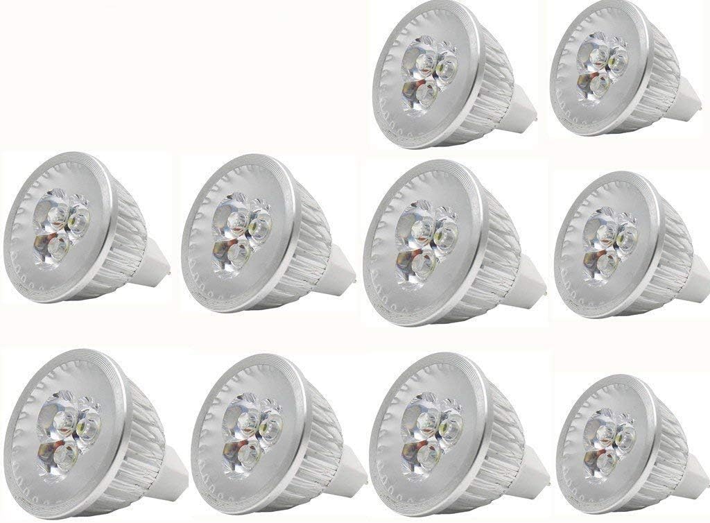MR16 LED Bulbs 3W Cool White GU5.3 12V Spotlight for Landscape Recessed Track Lighting, 20W Halogen Equivalent, Pack