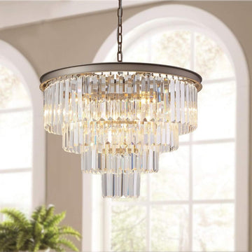 Inspired Odeon Style 5-Light Nickel Crystal 4-Tier Modern Chandelier - A107-B07WFCPDQY