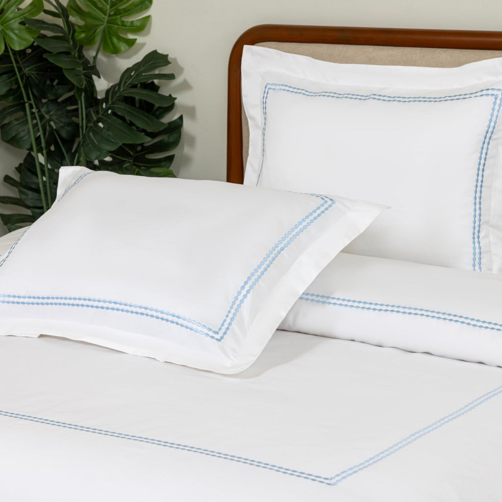 White Duvet Cover Bedding Set 100% Cotton Embroidered 3 Pieces
