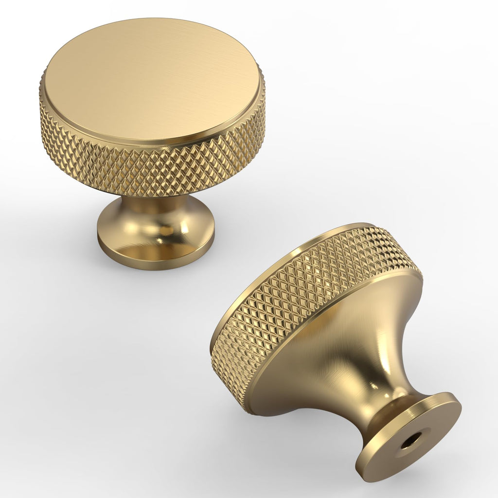 10 Pack Champagne Bronze Knurled Cabinet Knobs Kitchen Cabinet Handles for Drawer, Cupboard and Wardrobe