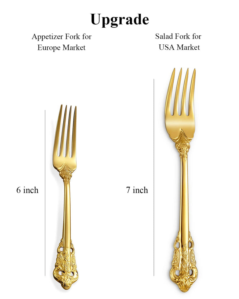 Luxury 20-Piece 18/10 Stainless Steel Flatware Set (Gold)