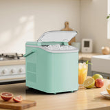 Countertop Ice Maker with Scoop, Basket and Handle, Portable Ice Machine 9 Ice Cubes Ready in 6 Mins, 26.5lbs