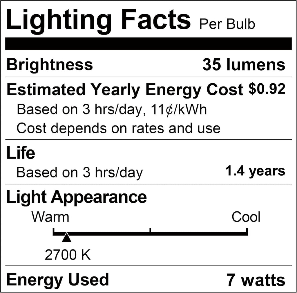 Silicone Dipped, Country Style, Electric Candle Lamp Chandelier Light Bulbs, 7 Watt Incandescent, Individually Boxed