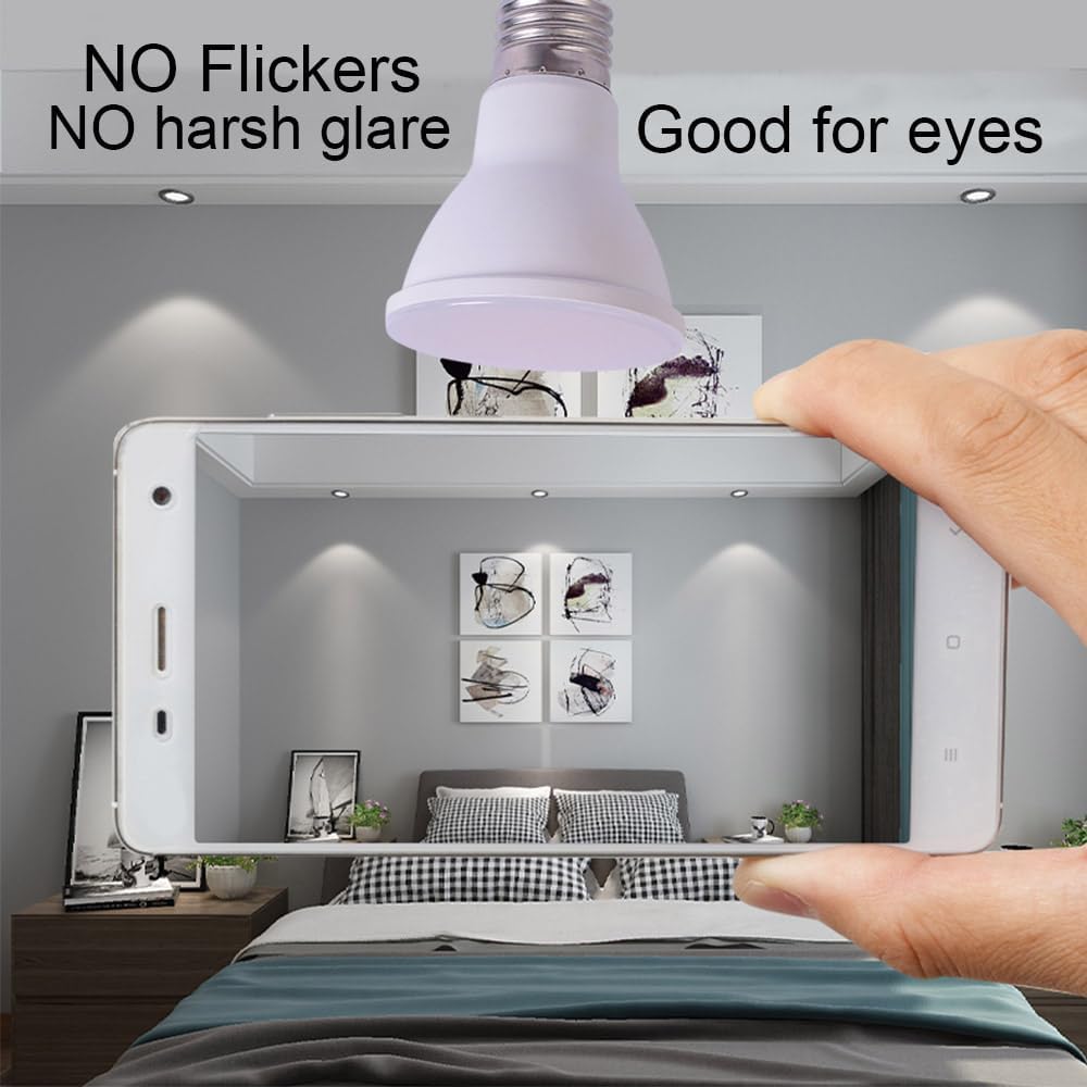 PAR20 E27 120V Dimmable 7W 2700K Warm White led Bulb Equivalent to 60W 70W Halogen Bulb (2700K Warm White)