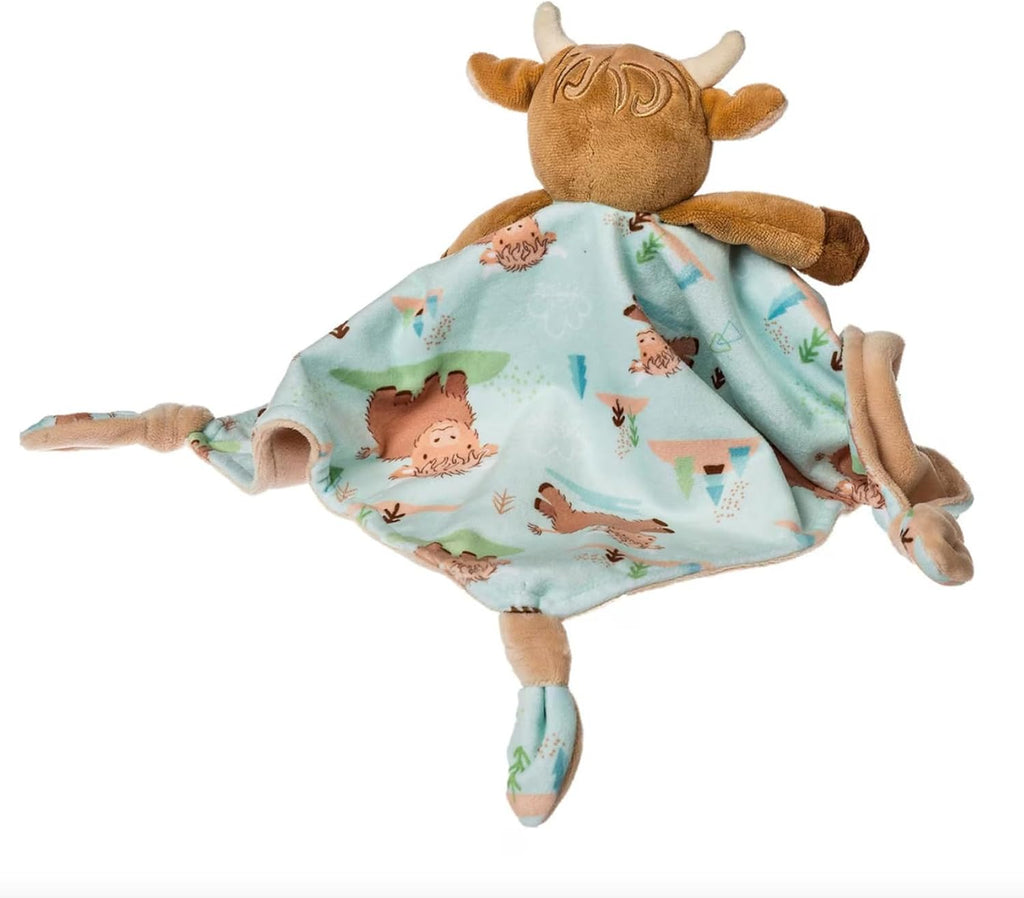 Lovey Stuffed Animal Security Blanket Plush Soft Snuggle Toy, 13 x Inches, Hetty Highland Cow