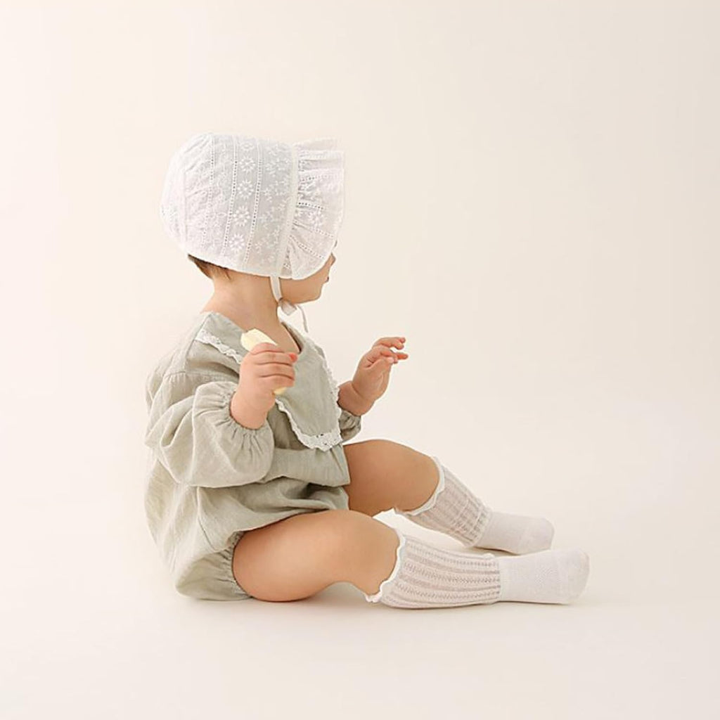 Baby Bonnet Hat Princess Ruffle Muslin Lined Cap