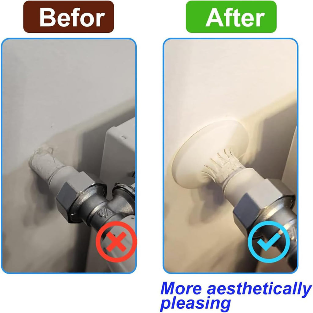 9 PCS Plumbing Cover Plates Plastic Escutcheon Plate Flange Pipe Covers (3PCS Apply to 0.4" to 1.14" and 3PCS Apply