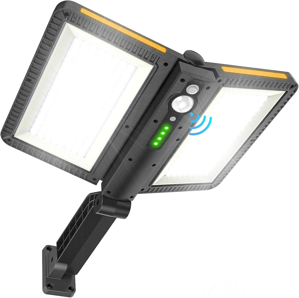 Solar Flood Lights Outdoor, 6000LM High Brightness Motion Sensor | IP65 Waterproof, 5 Modes Outdoor Lights, 6500K
