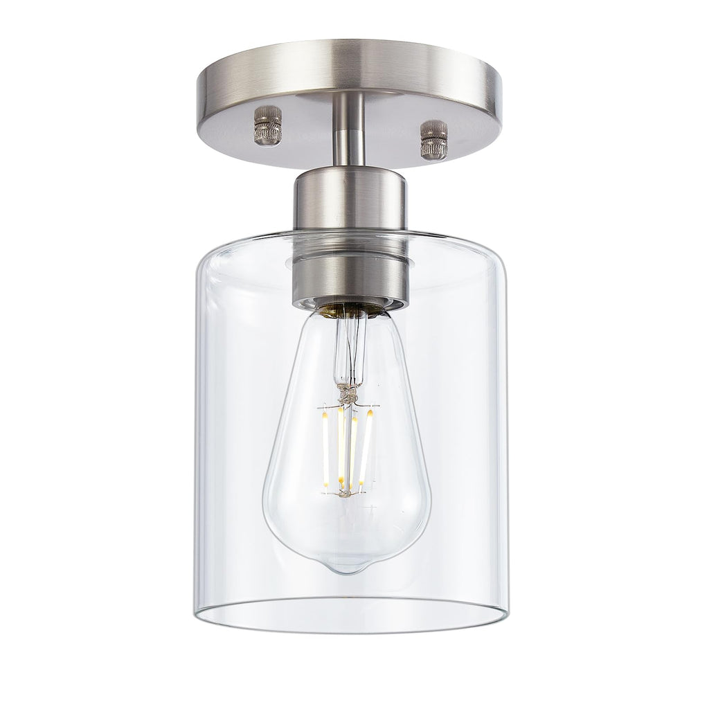 1-Light Semi Flush Mount Ceiling Lights, Brushed Nickel Kitchen Lighting Fixtures Ceiling, Modern Ceiling Light