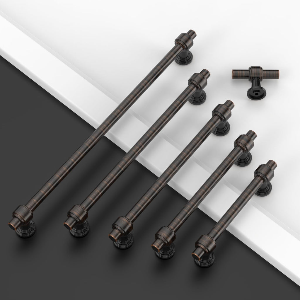 10 Pack Oil Rubbed Bronze Cabinet Pulls 7.5 Inch(192mm) Hole Center Drawer Pulls Cabinet Hardware Kitchen Cabinet