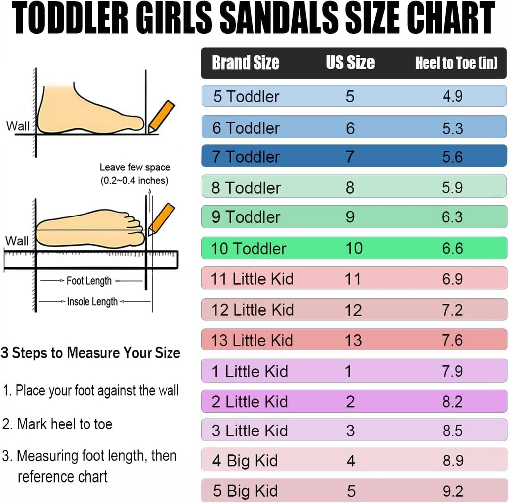 Toddler Girls Sandals Girl Dress Sandal Summer Flat Shoes for Little Kid Big Kids