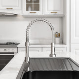 Kitchen Faucet with Pull Down Sprayer Brushed Nickel Stainless Steel 1 Handle Pull Out Spring Sink Faucets 1 Hole Or 3