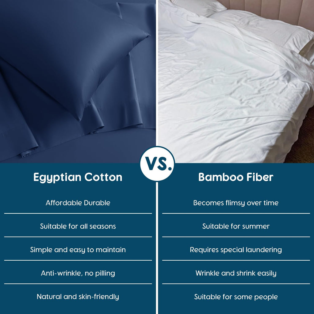 800 Series 100% Egyptian Cotton King Sheet Set, Sateen Weave