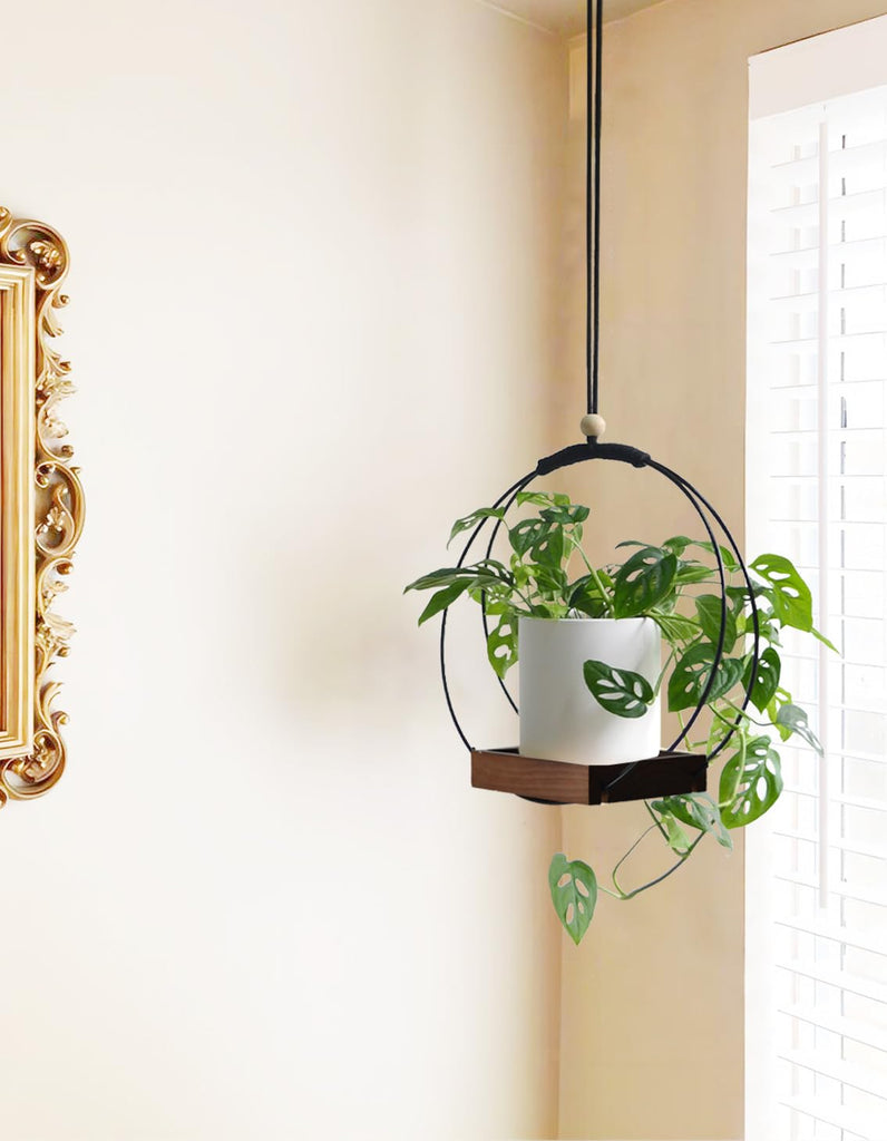 Hanging Planter for Indoor Plants Macrame Plant Hanger Hanging Plant Holder Stand for Window Wall Celling Decor Brown