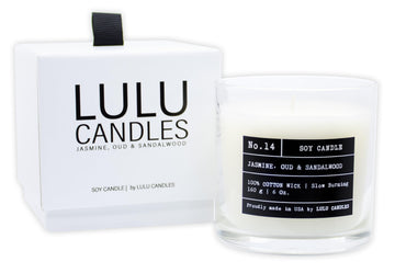 Jasmine, Oud & Sandalwood | Luxury Scented Soy Jar Candle | Hand Poured in The USA | Highly Scented Long Lasting (6