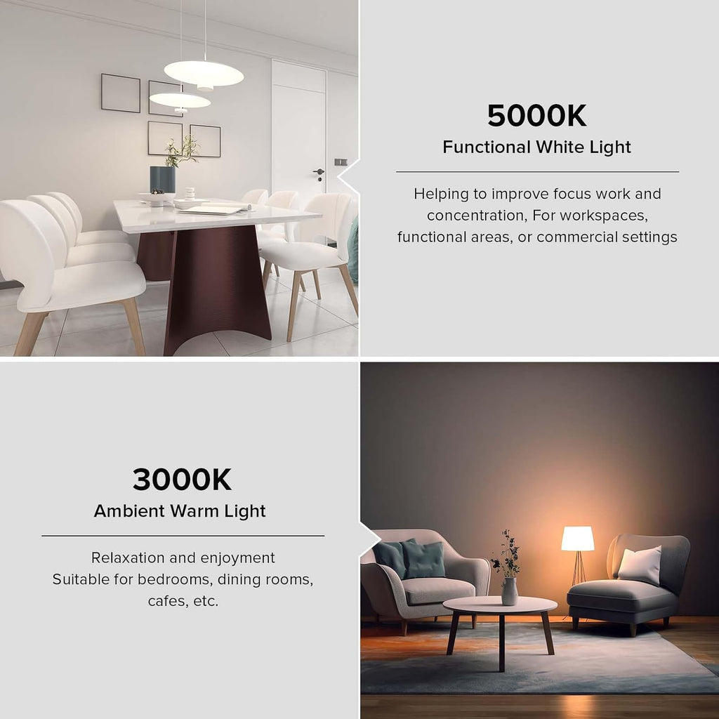 Bright LED Light Bulbs 3 Pack, A21 400W 6000 Lumens Light Bulbs 1 Pack + A19 300W 5000 Lumens 2 Pack, 5000K Daylight