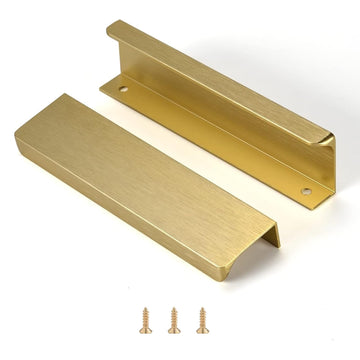 Edge Finger Tab Pull for cabinets Kitchen Concealed Drawer pulls Aluminum Hidden Back Mount Door Handle Pack of 6