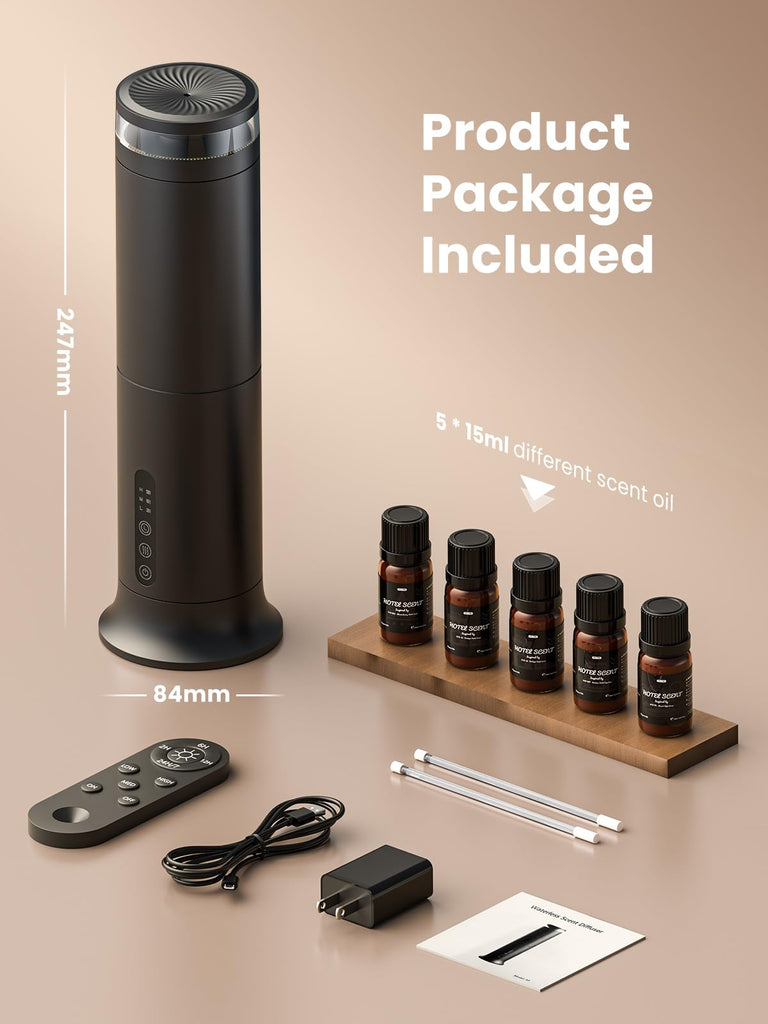 Tower Waterless Diffuser with 5 Hotel-inspried Scent Oil Set