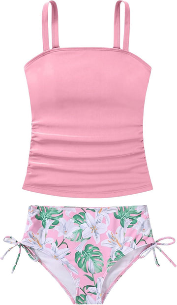 Girls Tankini Swimsuits for Teens 2 Piece Bathing Suit Padded