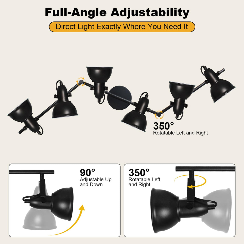 Track Lighting, Adjustable Ceiling Light Fixture Black