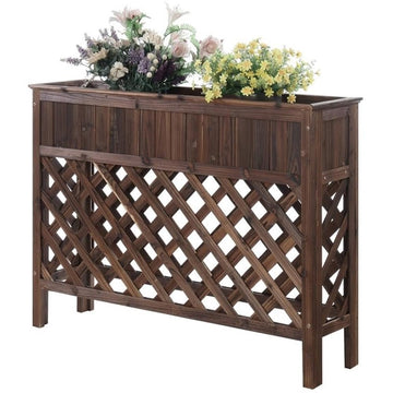 Planters & Potts Large Raised Patio Planter, Weathered Cedar
