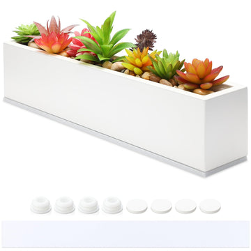 16.1 x 3.2 x 3.5 Inch 1 Pcs Long Rectangular Planter Box, White