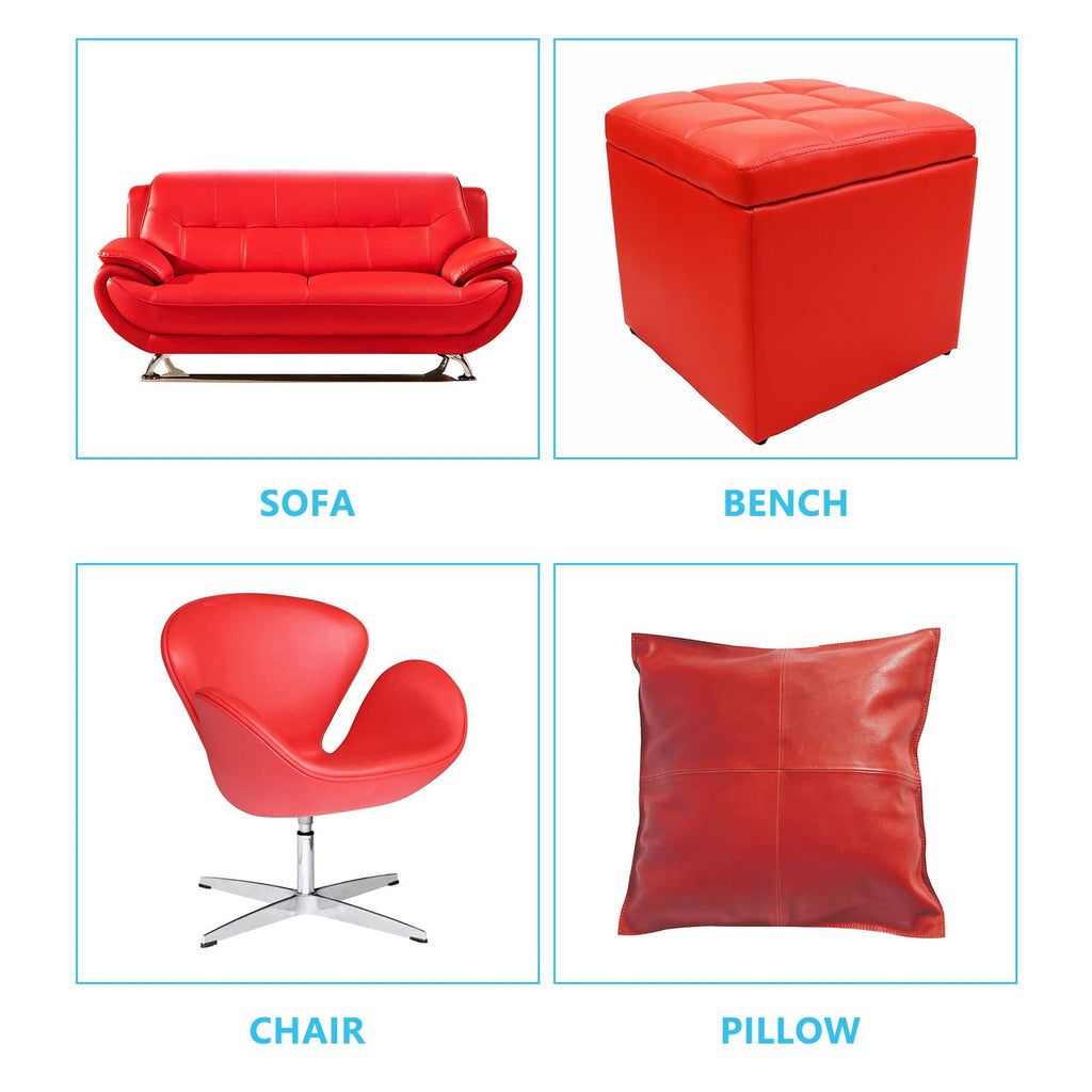 Vinyl Upholstery Fabric, Faux Leather for Chair, Sofa, Boat Repair (Red-Orange, 36inchx54inch)