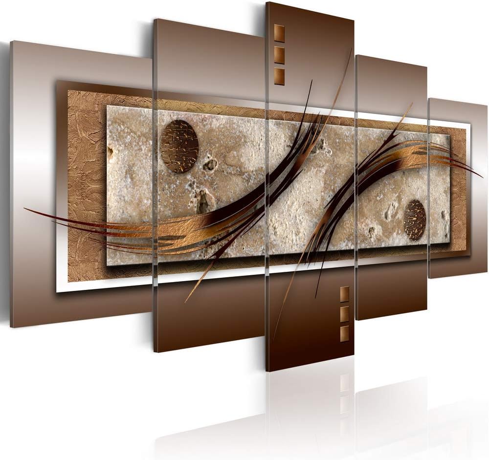 Canvas Prints Wall Art Delicate Shapes and Warm Colors Abstract 5 pieces Painting Contemporary Picture Home