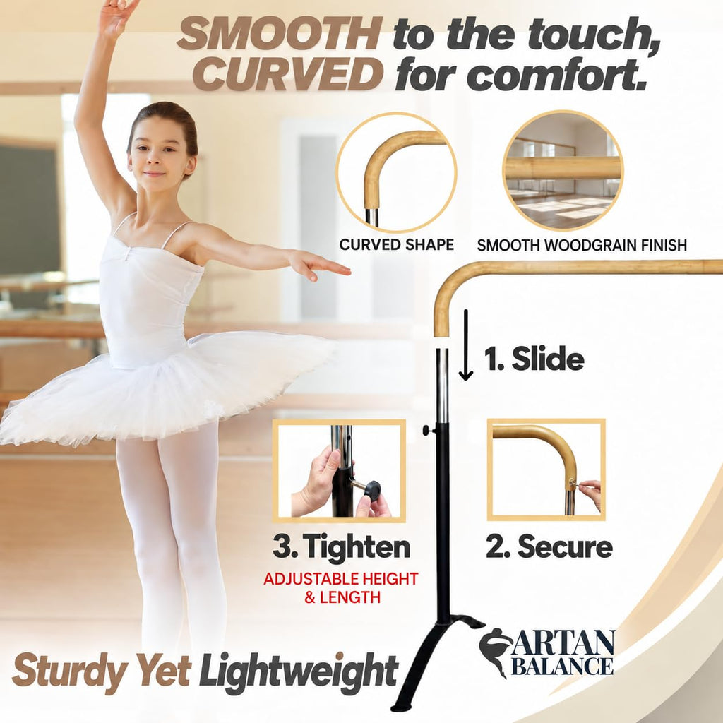 Marley Dance Floor and Ballet Barre and Studio - 3-Piece Set