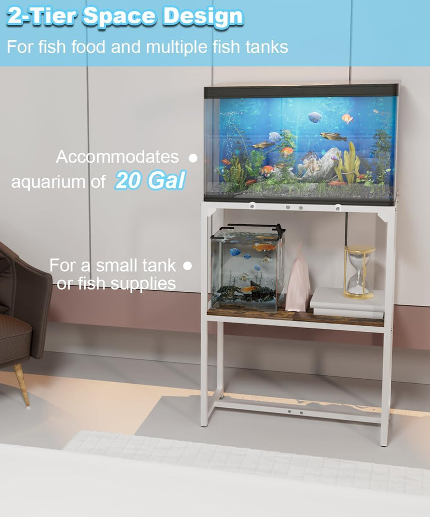 10-20 Gallon Fish Tank Stand, White