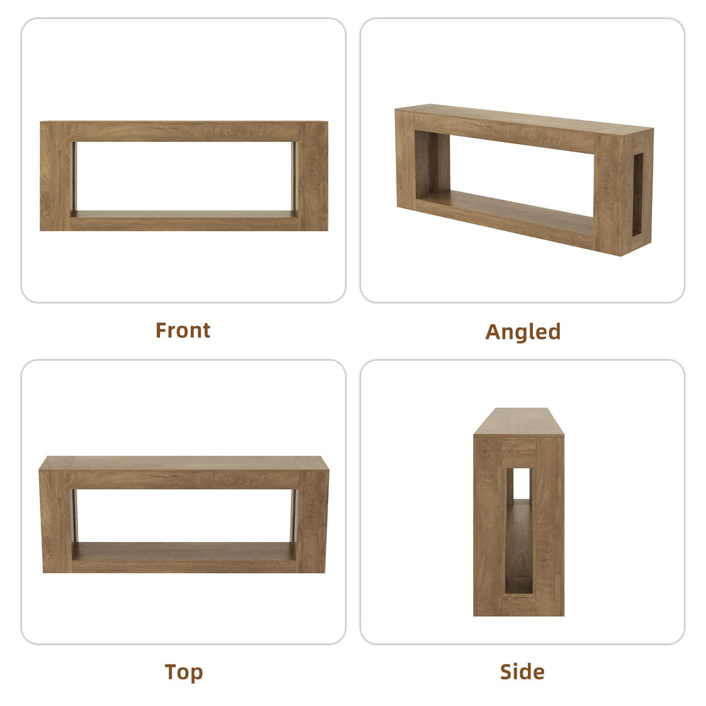 82-Inch Console Table with Storage Shelf, Farmhouse Entryway Table