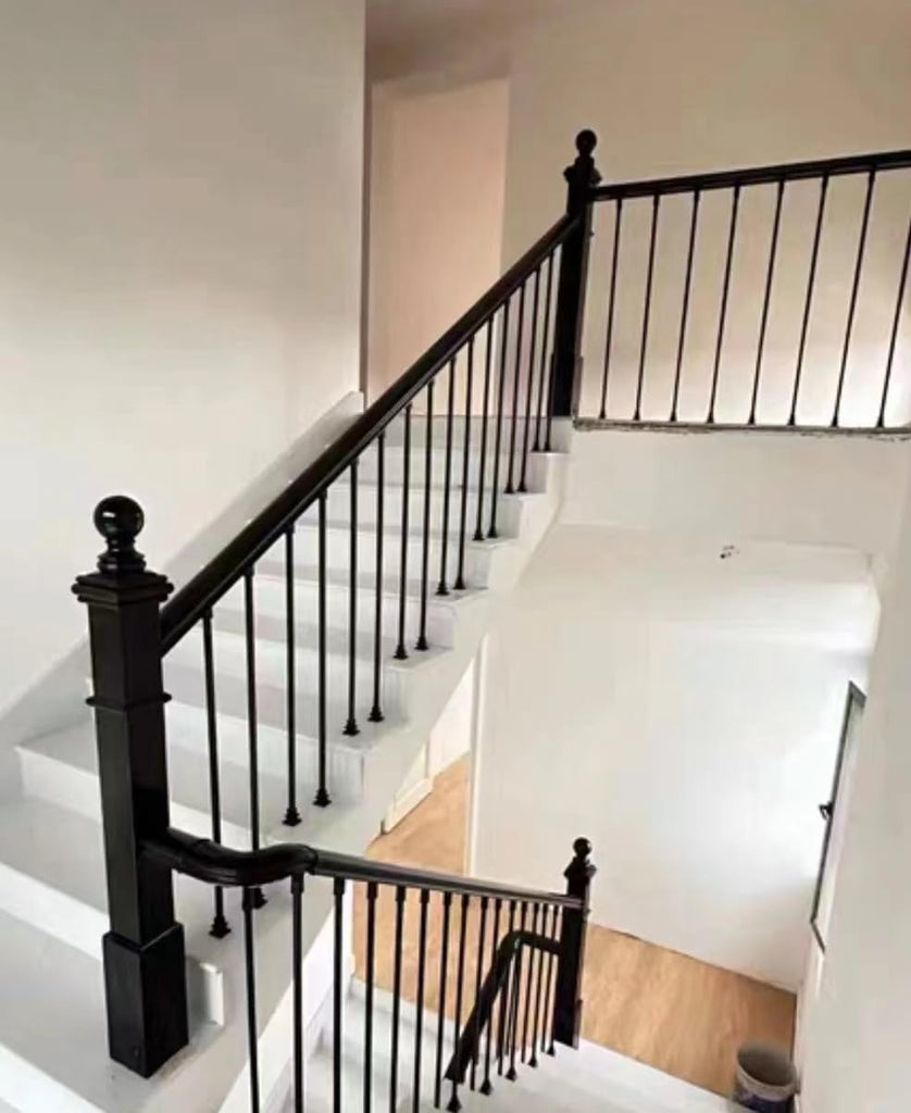 Iron Balusters for Staircase Interior (Box of 15) Stair Spindles 1/2" Square Metal Balusters - Hollow Straight