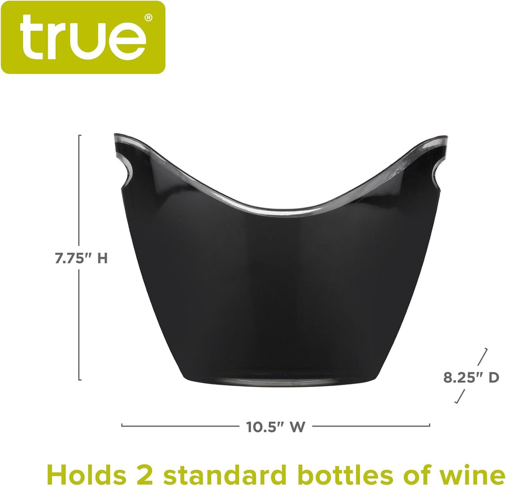 Modern Wine & Champagne Bucket | Black Ice Beverage Tub - Indoor & Outdoor Great for Parties - 2 Bottles Capacity