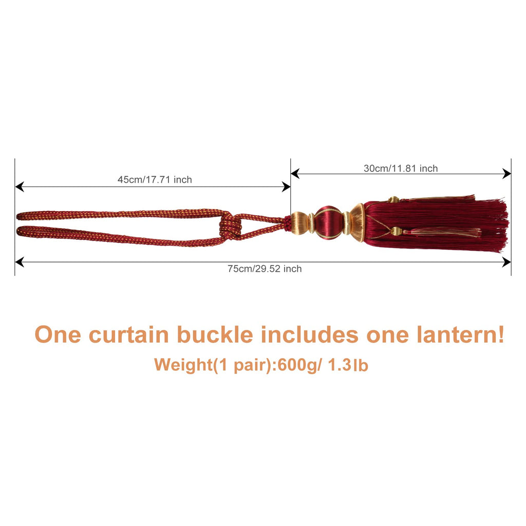 Paired Lantern Single Hanging Ball Tassels Curtains Buckle Sling Binding Lantern Tiebacks Handcrafted Braided Buckle