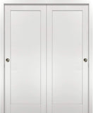 Sliding Closet Bypass Doors 72 x 80 with Hardware | Quadro 4111 White Ash | Sturdy Top Mount Rails M
