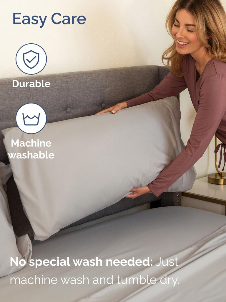 Extra Deep Sheet Set - 3 Piece Breathable Cooling Sheets - Light Grey
