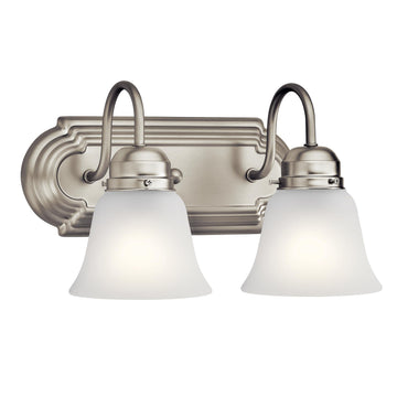 2-Light Bathroom Vanity Light, Brushed Nickel