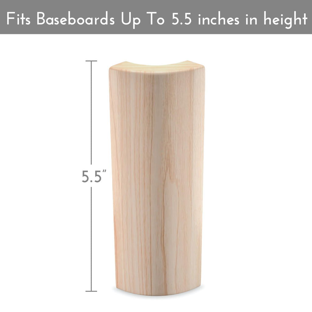5.5" x 5/8" Rounded Outside Bullnose Corner Baseboard Trim Block. (6)