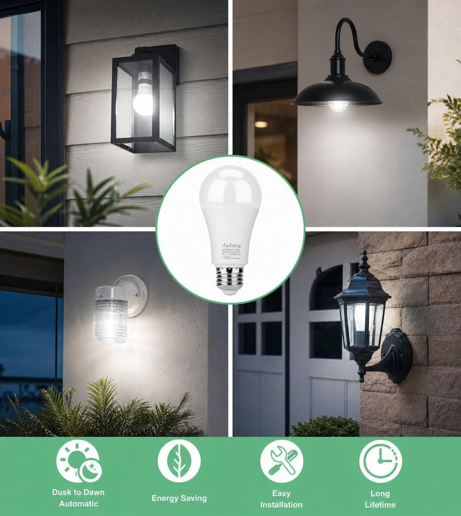 Dusk to Dawn Light Bulb, 12W (100-Watt Equivalent) Smart Sensor Light Bulbs Super Bright E26 Automatic On/Off