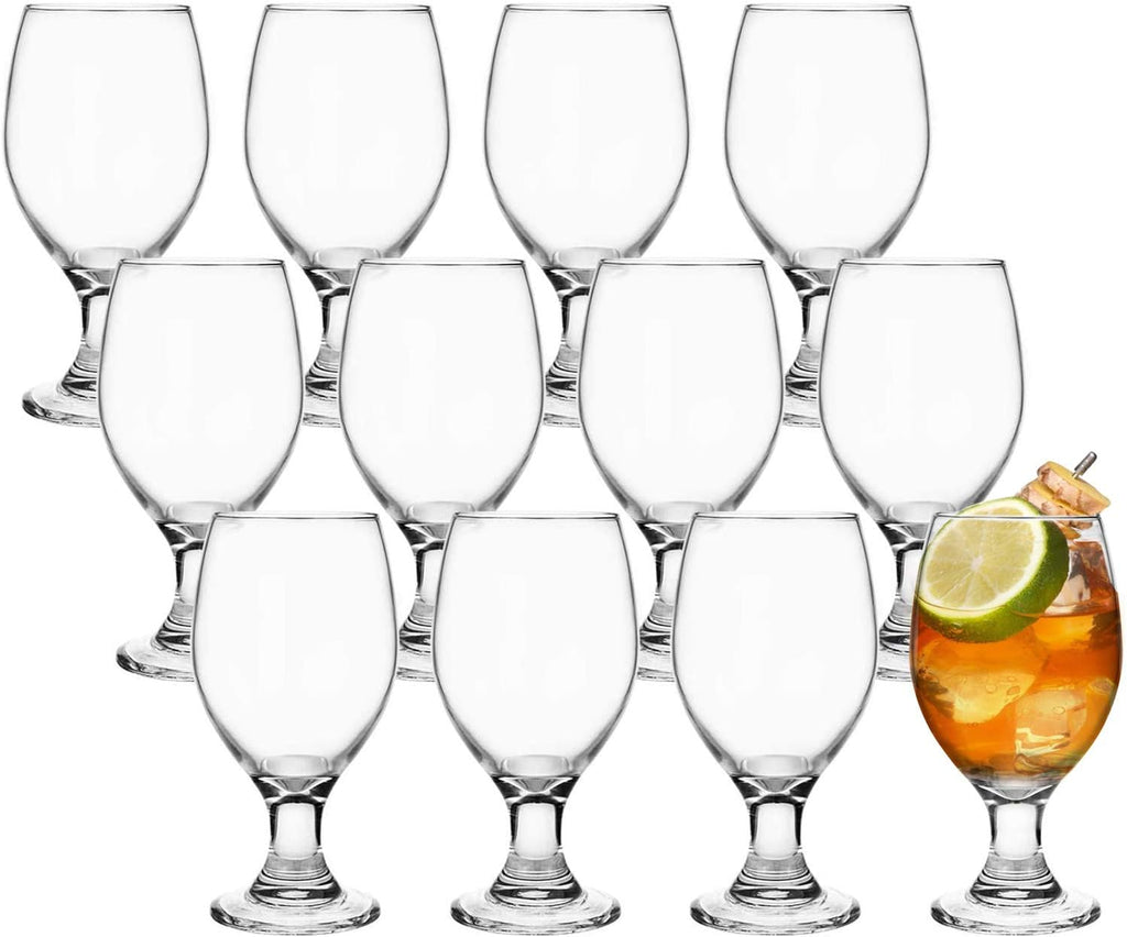 12 Pack Goblet Party Glasses, 13-Ounce Classic Beverage Glass Juice Glasses, Clear