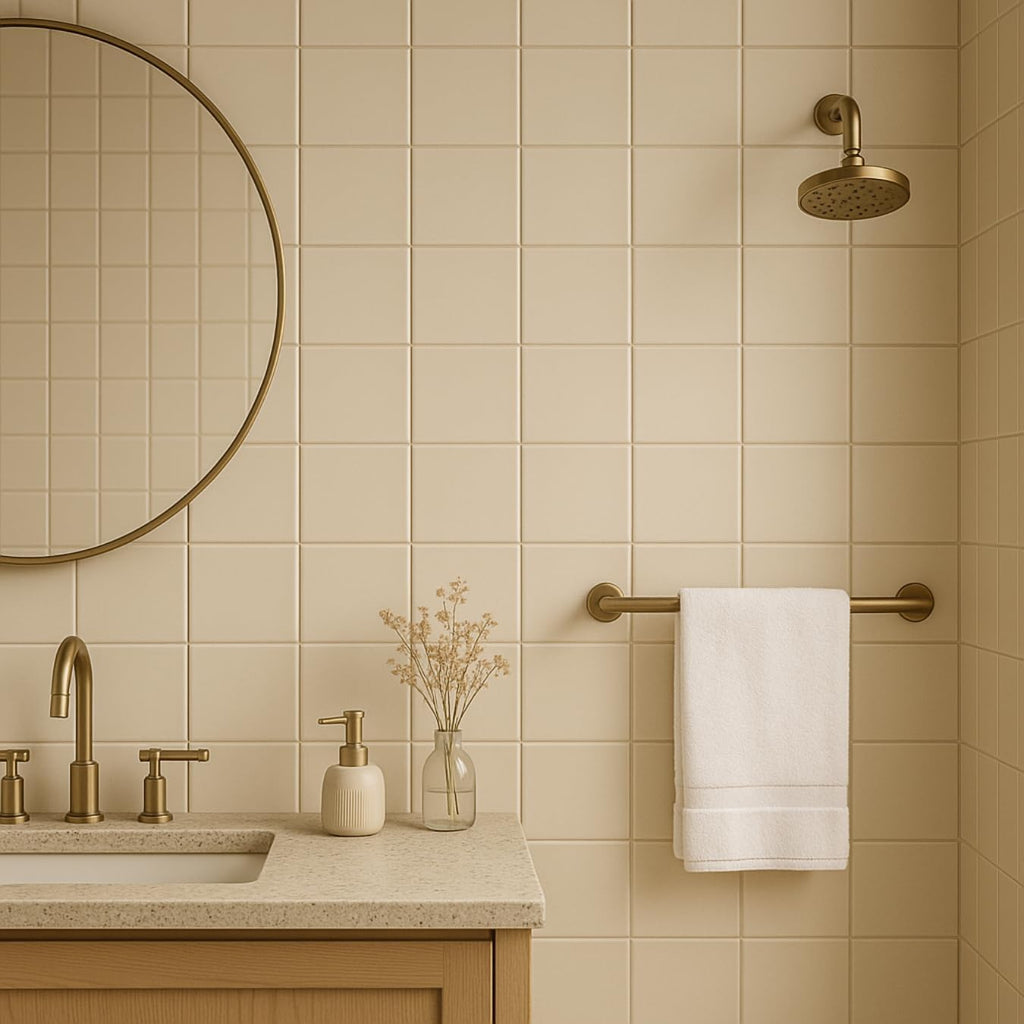 4.25 x 4.25 inch Matte Ceramic Tile - Box of 10, Ideal Wall & Kitchen Backsplash, Classic Square Shape, Smooth