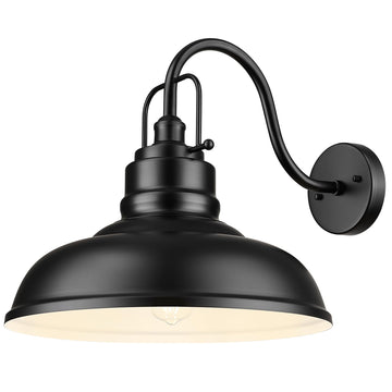Black Barn Light, Modern Outdoor Wall Light Fixtures, Barn Light for Garden Garage, Matte Black Finish, BK
