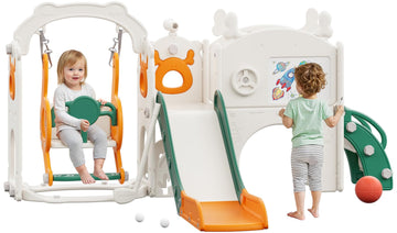 12 in 1 Toddler Slide and Swing Set, Kids Slide for Toddlers 1-3 Years Old, Baby Playset Indoor Outdoor with